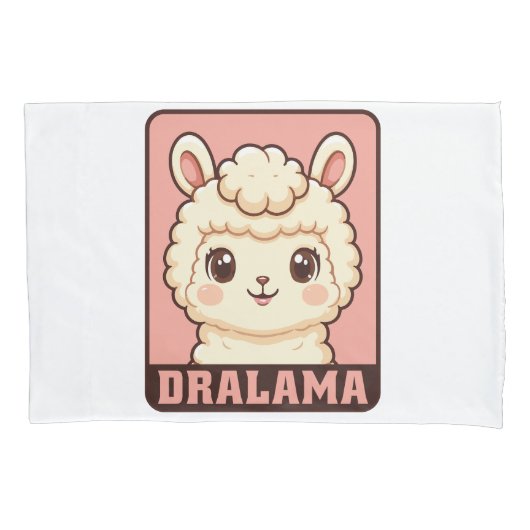 Schattige lama illustratie ontwerp kussensloop (Voorkant)