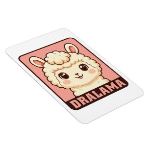 Schattige lama illustratie ontwerp magneet