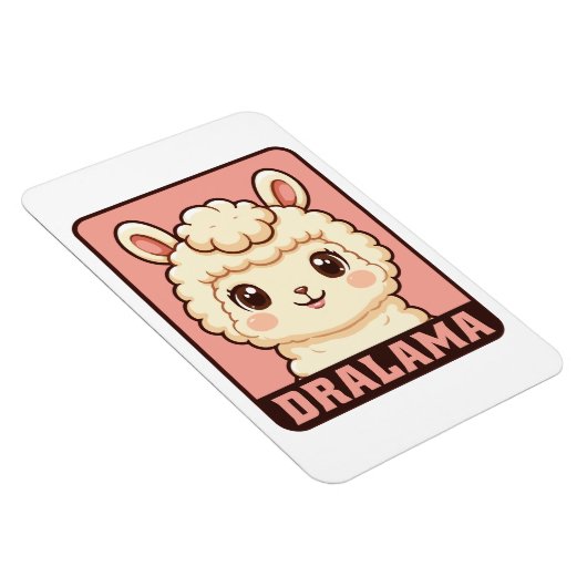 Schattige lama illustratie ontwerp magneet (Rechterzijde)