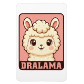 Schattige lama illustratie ontwerp magneet (Verticaal)