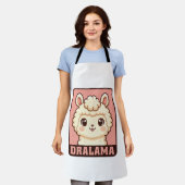 Schattige lama illustratie ontwerp schort (Gedragen)