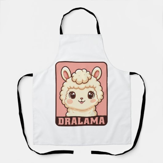 Schattige lama illustratie ontwerp schort (Voorkant)