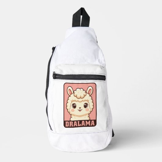 Schattige lama illustratie ontwerp sling bag (Voorkant)