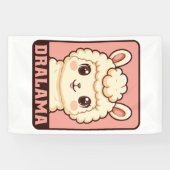 Schattige lama illustratie ontwerp spandoek (Horizontaal)