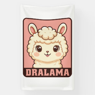 Schattige lama illustratie ontwerp spandoek