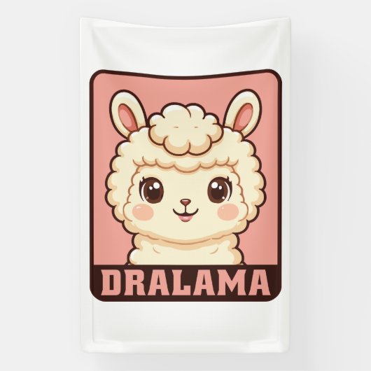 Schattige lama illustratie ontwerp spandoek (Verticaal)