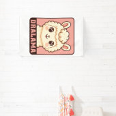Schattige lama illustratie ontwerp spandoek (Insitu)