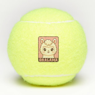 Schattige lama illustratie ontwerp tennisballen