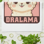 Schattige lama illustratie ontwerp theedoek (Gevouwen)