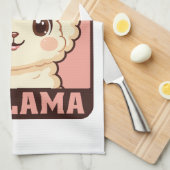 Schattige lama illustratie ontwerp theedoek (Quarter Fold)