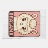 Schattige lama illustratie ontwerp theedoek (Horizontaal)