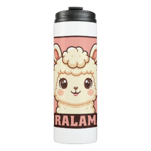 Schattige lama illustratie ontwerp thermosbeker