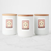 Schattige lama illustratie ontwerp voedselcontainer etiket (Flessen)
