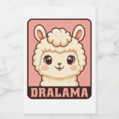 Schattige lama illustratie ontwerp voedselcontainer etiket (Enkel label)