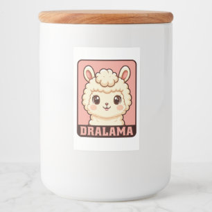 Schattige lama illustratie ontwerp voedselcontainer etiket