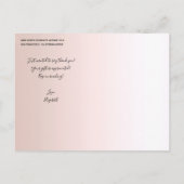 Schattige Lama Meisjesachtig Roze Glitters Bedankt Briefkaart (Achterkant)