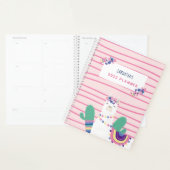 Schattige Lama Persoonlijke Naam Roze Planner (Display)