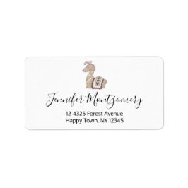 Schattige Lama-Prinses met een Kroon Etiket