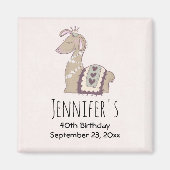 Schattige Lama-Prinses Met Kroon Save the Date Magneet (Voorkant)