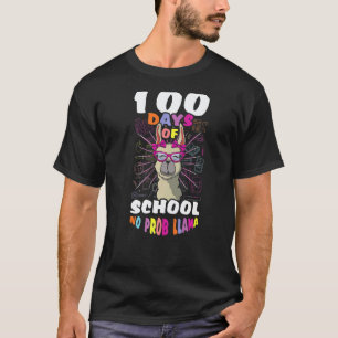 Schattige Lama Student 100ste Dagen Geen Probleem T-shirt