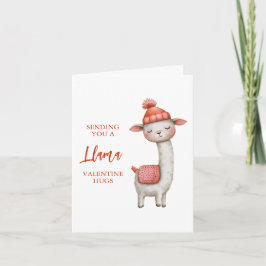 Schattige Lama Valentijnsdag Kaart, Valentijn Notitiekaartje