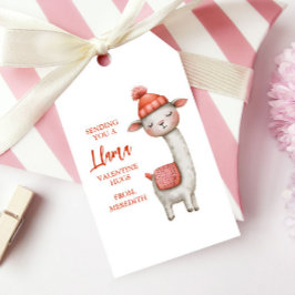 Schattige Lama Valentijnsdag, Kinderklas Cadeaulabel