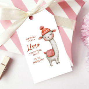 Schattige Lama Valentijnsdag, Kinderklas Cadeaulabel