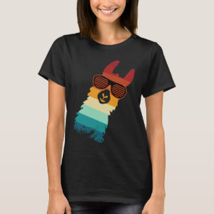 schattige lama voor lama en alpaca retro t-shirt