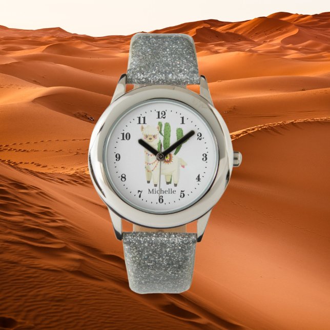 schattige lamaliefhebbers voegen naam toe horloge (Creator heeft geüpload)