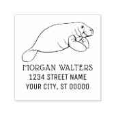 Schattige Lamantijn Zeekoe Naam Retouradres R Zelfinktende Stempel (Design)