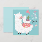 Schattige lama's feestdagenkaart (Voorkant / Achterkant)