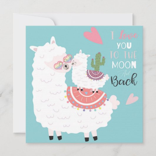 Schattige lama's feestdagenkaart (Voorkant)