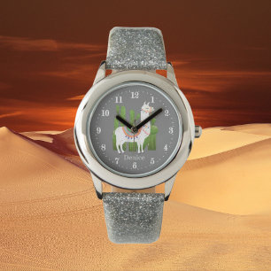 schattige lamaslaas, naam toevoegen Kijk uit Horloge
