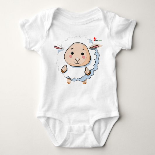 Schattige Lamb Baby Bodysuit (Voorkant)