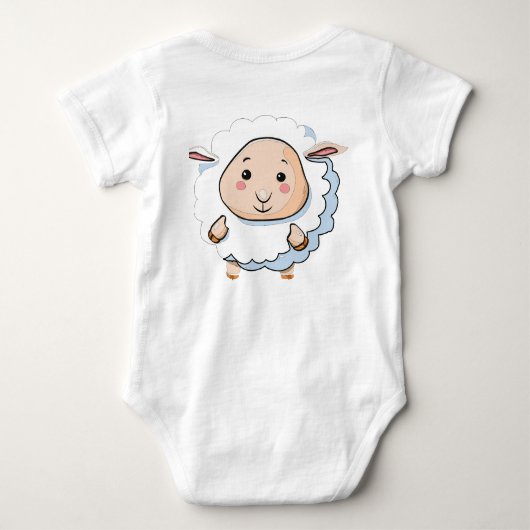 Schattige Lamb Baby Bodysuit (Achterkant)