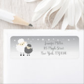 Schattige Lamb Baby shower Grijs & Wit Etiket (Insitu)
