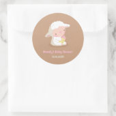 Schattige Lamb en Fles Baby shower Decor Ronde Sticker (Tas)