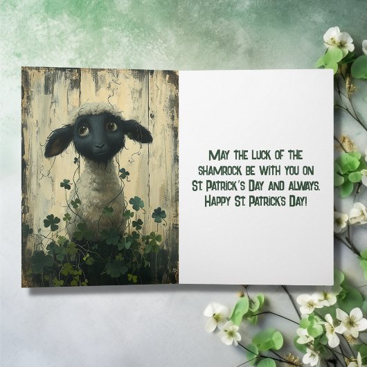 Schattige Lamb en Shamrocks St Patrick's Day Kaart