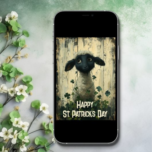 Schattige Lamb en Shamrocks St Patrick's Day Kaart