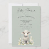 Schattige Lamb Flowers Baby shower Kaart (Voorkant)