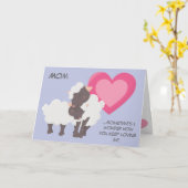 Schattige lammeren en Moederdag van mama Kaart (Gele Bloem)