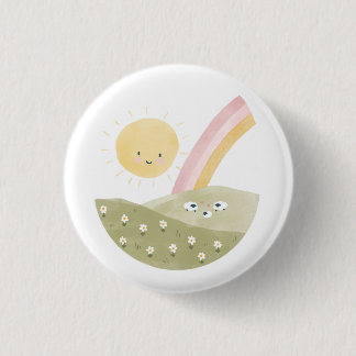 Schattige Lammetje Baby Waterverf Nieuwe Baby Ronde Button 3,2 Cm