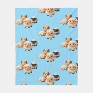 Schattige lammetjes fleece deken