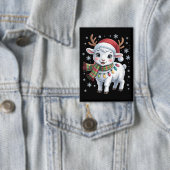 Schattige Lammetjes Kerst Grappige Dierenliefhebbe Button (Insitu)