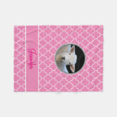 Schattige lamproze Quatrefolie met naam Fleece Deken (Voorkant (Horizontaal))
