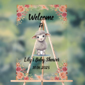 Schattige lamsacryl Baby shower teken. Acryl Bord (Neutraal)