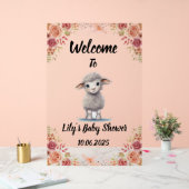 Schattige lamsacryl Baby shower teken. Acryl Bord (Huwelijk)