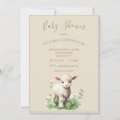 Schattige lamsgroen neutraal Baby shower Kaart (Voorkant)