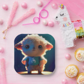 Schattige lamsvlees met T-shirt Papieren Bordje (Feest)