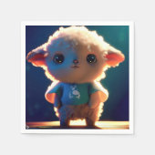 Schattige lamsvlees met T-shirt Servet (Voorkant)